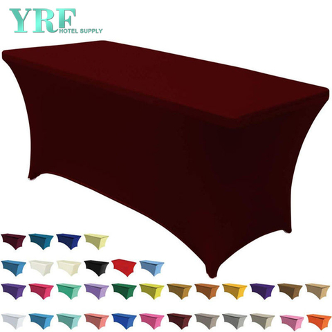 Rectangular Stretch Spandex Table Cover Chocolate 6ft/72"L x 30"W x 30"H Polyester For Folding Tables
