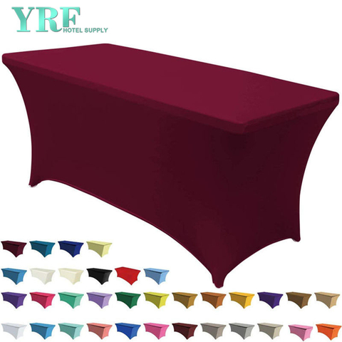Oblong Stretch Spandex Table Covers Wine red 6ft/72"L x 30"W x 30"H Polyester For Folding Tables
