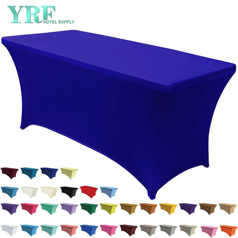 Rectangular Stretch Spandex Table Cover Dark Blue 4ft/48"L x 24"W x 30"H Polyester For Party