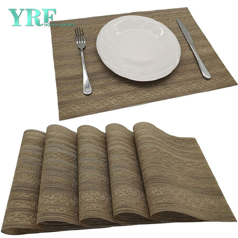 Banquet Square PVC Non-stain Non-fading Coffee And Olive Placemats
