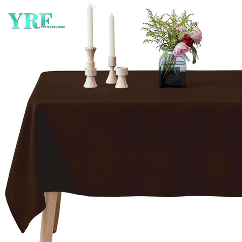 Oblong Dinner Table Cover Pure Chocolate 60x102 inch 100% Polyester Wrinkle Free For Restaurant