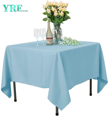 Square Tablecloth Light Blue 54x54 inch Pure 100% Polyester Wrinkle Free For Hotel