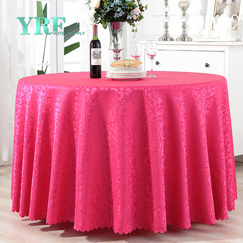 YRF Tablecloth Jacquard Round Mei red Luxury Wedding