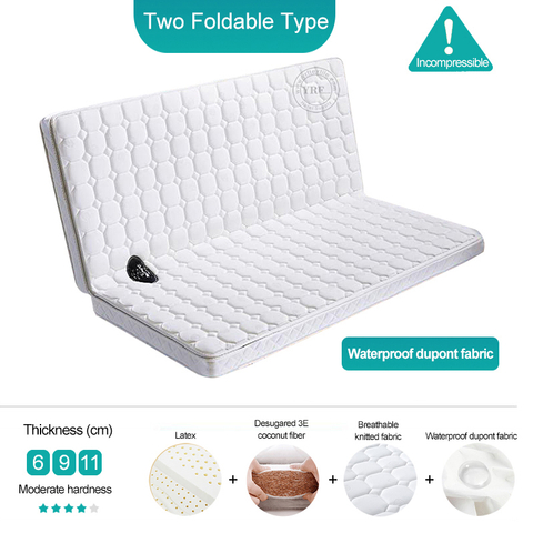 Travel Bed Foam Mattress Folding Waterproof Fabric 8CM