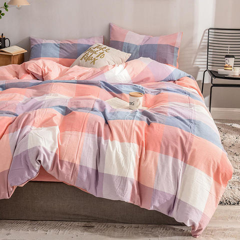 Home Textile Cotton Fabric Bedding Se Wholesale Rainbow Plaid