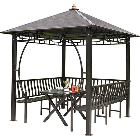 Directly Sale Aluminum Frame All weather with Tables & chairs garden gazebo