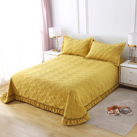 Hotel Fashions Yellow Cover Bedspread Twin Size Cotton for All Season
