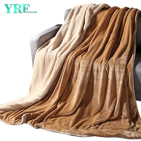 Modern Style Coral Fleece Blanket Winter Camel Peru For King Bed
