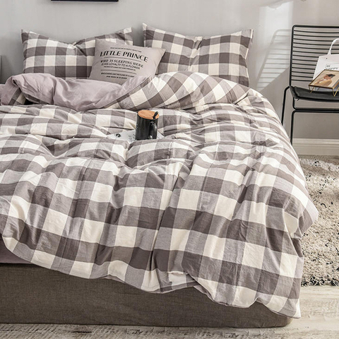 High Quality Home Bedding Plaid Hot Selling Cotton Bed Sheet