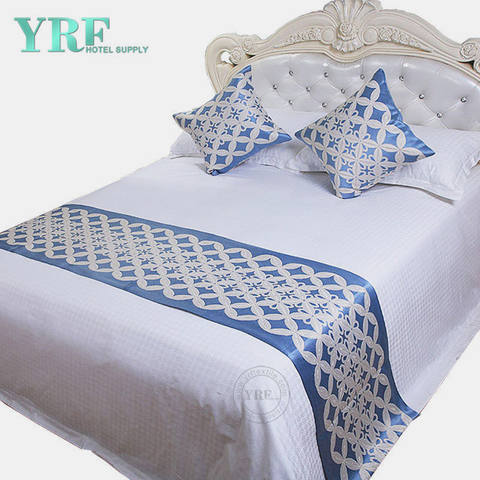 Inn Double Room Modern Simple Thicken Geometric Design Blue Decorate Bed Flags