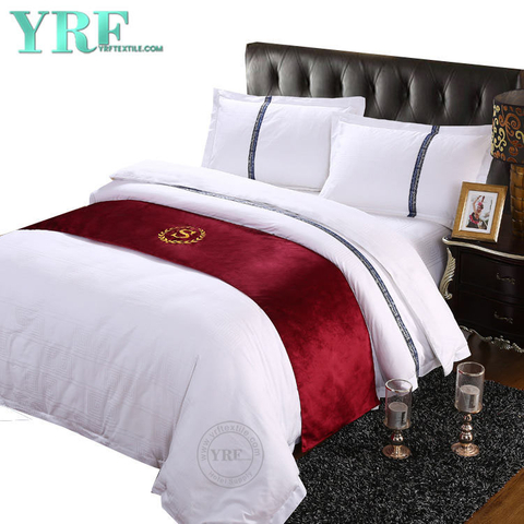 Luxury Hotel king Room Customized Logo Red Velvet Bed Flags